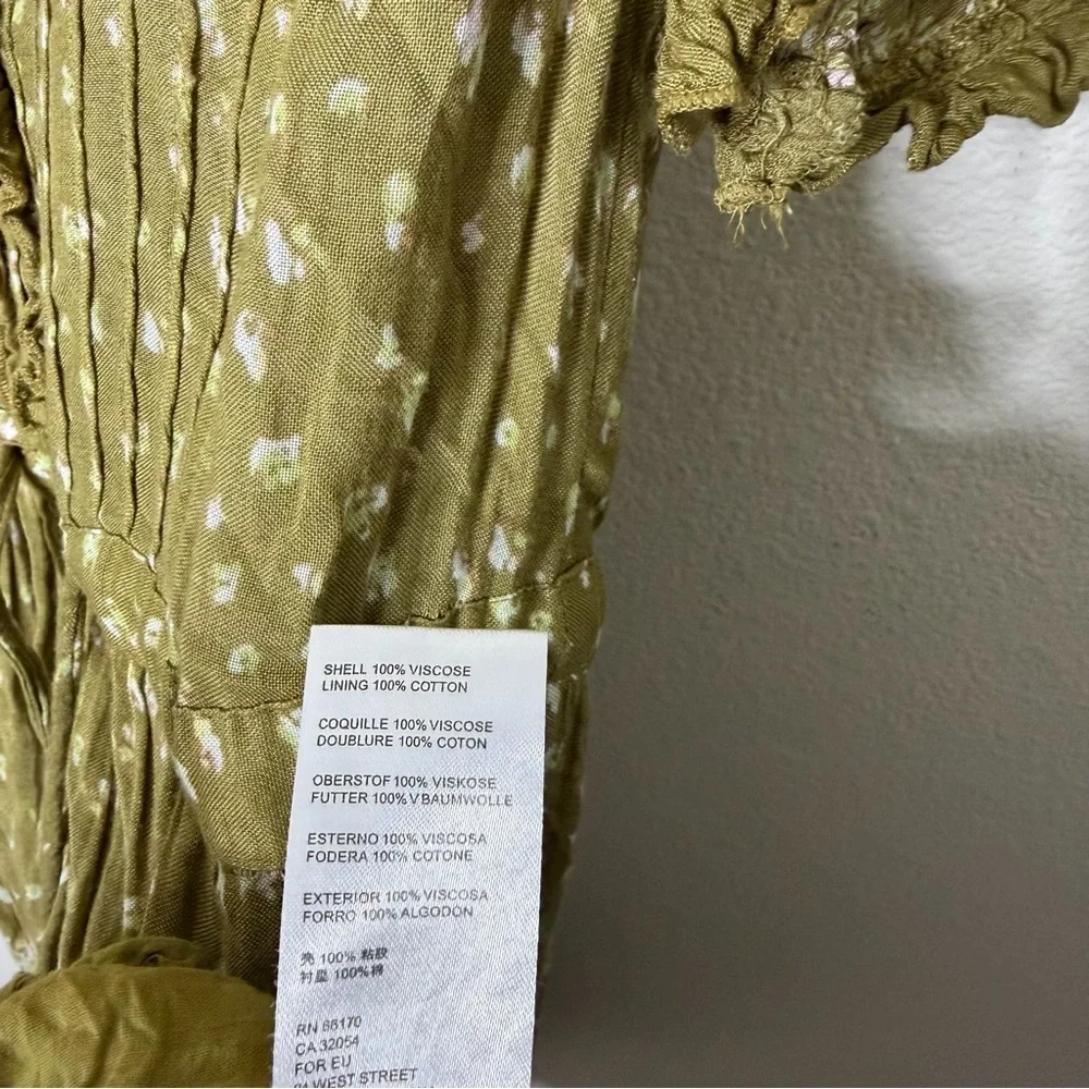 Free People Rare Feeling Maxi Dress Green Kiwi Combo Cottagecore Womens‎ Size XS